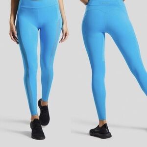 NWT Gymshark Women's Large Move Leggings Sour Blue Mesh New Active Lg Workout